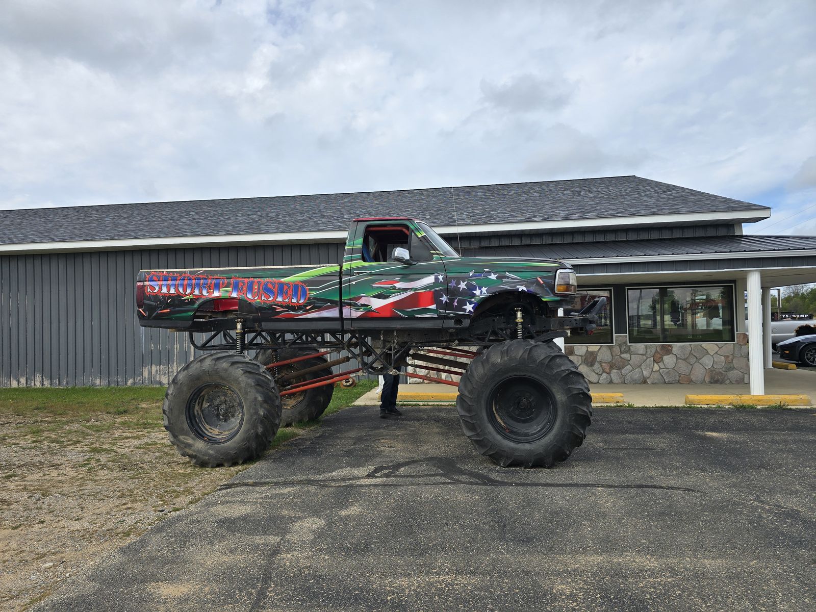 "Short Fused" monster truck with a full custom printed wrap